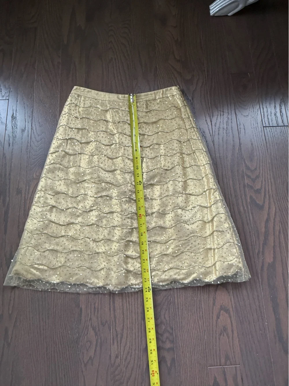 ESCADA Silk Mesh Overlay Tulle Embellished Skirt Size 36
